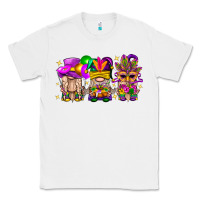 White Mardi Gras Gnomies Cakes Flowers And Balloon Classic Tee - BundleAndBundleShop