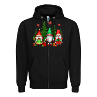 Black christmas gnomies Zipper Hoodie - CowGirlArtShop