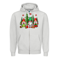 Dove Grey christmas gnomies Zipper Hoodie - CowGirlArtShop