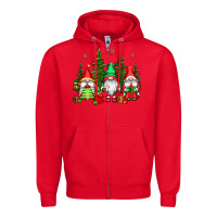 Red christmas gnomies Zipper Hoodie - CowGirlArtShop