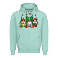 Seafoam christmas gnomies Zipper Hoodie - CowGirlArtShop