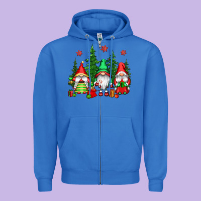 Christmas Gnomies Zipper Hoodie Designed By Cowgirlartshop