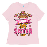 Bubblegum Pink world's best sister ever Ladies Tee - Jasminsmagicworld