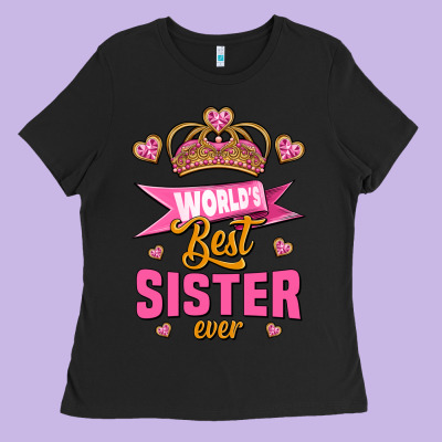 World's Best Sister Ever Ladies Tee Designed By Jasminsmagicworld