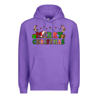Purple merry christmas Premium Hoodie - OliviaCreatesArt
