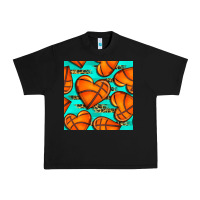 Black basketball hearts with leopard seamless pattern Urban Heavy Tee - BundleAndBundleShop