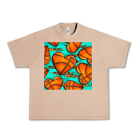 Burro basketball hearts with leopard seamless pattern Urban Heavy Tee - BundleAndBundleShop
