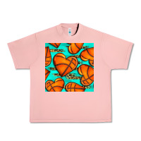 Salmon basketball hearts with leopard seamless pattern Urban Heavy Tee - BundleAndBundleShop