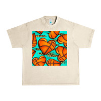 Sandshell basketball hearts with leopard seamless pattern Urban Heavy Tee - BundleAndBundleShop