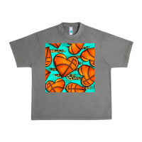 Tornado basketball hearts with leopard seamless pattern Urban Heavy Tee - BundleAndBundleShop