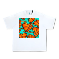 White basketball hearts with leopard seamless pattern Urban Heavy Tee - BundleAndBundleShop