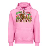 Fuchsia Pink Giddy Up Jingle Horse Pick Up Your Feet Urban Hoodie - CowhideDigitalArt