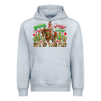 Heather Grey Giddy Up Jingle Horse Pick Up Your Feet Urban Hoodie - CowhideDigitalArt