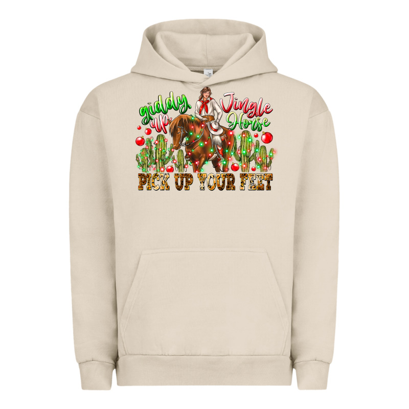 Giddy Up Jingle Horse Pick Up Your Feet Urban Hoodie by CowhideDigitalArt | Teevron