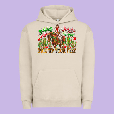 Giddy Up Jingle Horse Pick Up Your Feet Urban Hoodie Designed By Cowhidedigitalart