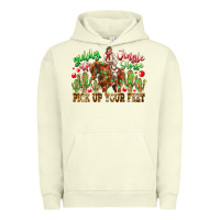 Pigment Pistachio Giddy Up Jingle Horse Pick Up Your Feet Urban Hoodie - CowhideDigitalArt