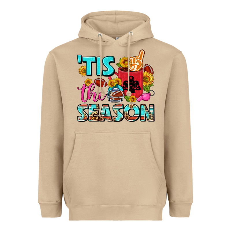 Tis The Season Football Coffee Mug Heavyweight Hoodie by FaDigitalArtStudio | Teevron