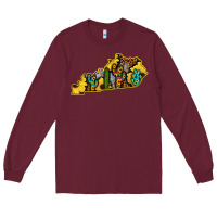Burgundy Kentucky Map Western Sunflower Pattern Long Sleeve Tee - Bettercallsaul