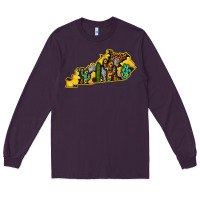 Plum Kentucky Map Western Sunflower Pattern Long Sleeve Tee - Bettercallsaul