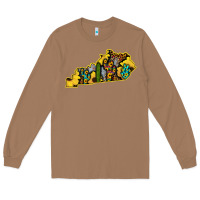 Toasted Coconut Kentucky Map Western Sunflower Pattern Long Sleeve Tee - Bettercallsaul