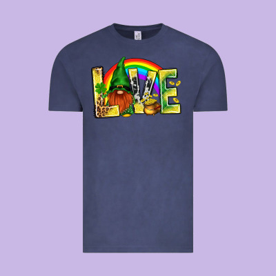 St. Patricks Love With Gnome Vintage Tee Designed By Bundleandbundleshop