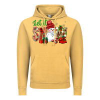 Vintage Mustard let it snow with snowman Vintage Hoodie - BundleAndBundleShop