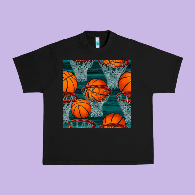 Basketball Hoop Seamless Pattern Urban Heavy Tee Designed By Bundleandbundleshop