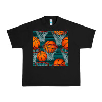 Black basketball hoop seamless pattern Urban Heavy Tee - BundleAndBundleShop