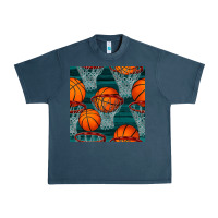 Midnight Navy basketball hoop seamless pattern Urban Heavy Tee - BundleAndBundleShop