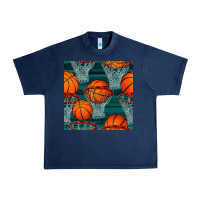 Navy basketball hoop seamless pattern Urban Heavy Tee - BundleAndBundleShop