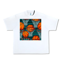 White basketball hoop seamless pattern Urban Heavy Tee - BundleAndBundleShop