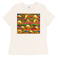 Bone tacos and sunflowers with serape leopard background Ladies Tee - BarkalooDesign