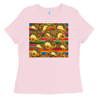 Bubblegum Pink tacos and sunflowers with serape leopard background Ladies Tee - BarkalooDesign
