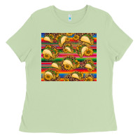 Matcha tacos and sunflowers with serape leopard background Ladies Tee - BarkalooDesign