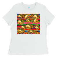 White tacos and sunflowers with serape leopard background Ladies Tee - BarkalooDesign