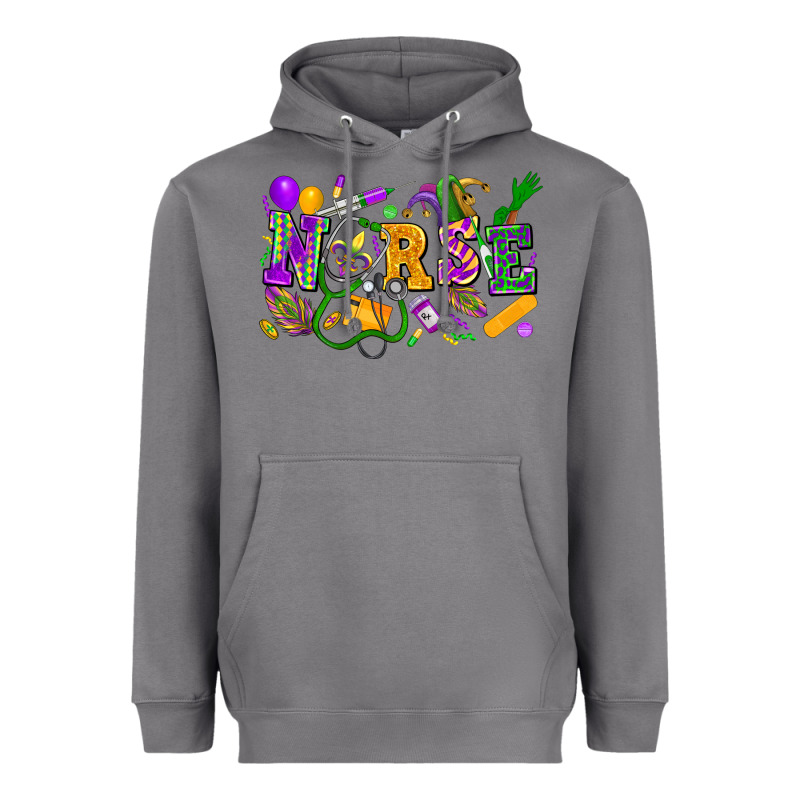 Nurse Mardi Gras Heavyweight Hoodie by FaDigitalArtStudio | Teevron