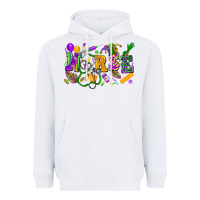 White Nurse Mardi Gras Heavyweight Hoodie - FaDigitalArtStudio