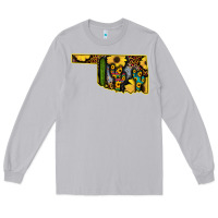 Moon Dust Western Oklahoma Map Sunflower Pattern Long Sleeve Tee - Bettercallsaul