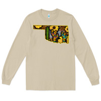 Mushroom Western Oklahoma Map Sunflower Pattern Long Sleeve Tee - Bettercallsaul