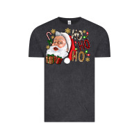 Vintage Black Santa Ho Ho Ho With Gift Box Vintage Tee - BundleAndBundleShop