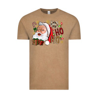 Vintage Coffee Santa Ho Ho Ho With Gift Box Vintage Tee - BundleAndBundleShop