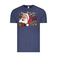 Vintage Denim Santa Ho Ho Ho With Gift Box Vintage Tee - BundleAndBundleShop