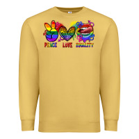 Antique Gold Peace love equality Premium Sweatshirt - FaDigitalArtStudio