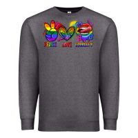 Charcoal Heather Peace love equality Premium Sweatshirt - FaDigitalArtStudio