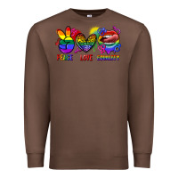 Chestnut Peace love equality Premium Sweatshirt - FaDigitalArtStudio