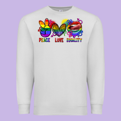 Peace Love Equality Premium Sweatshirt Designed By Fadigitalartstudio