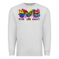 Dove Grey Peace love equality Premium Sweatshirt - FaDigitalArtStudio