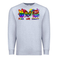 Heather Grey Peace love equality Premium Sweatshirt - FaDigitalArtStudio