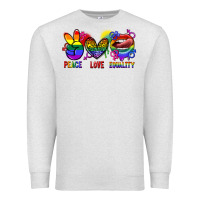 Oatmeal Heather Peace love equality Premium Sweatshirt - FaDigitalArtStudio