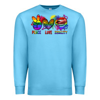 Ocean Blue Peace love equality Premium Sweatshirt - FaDigitalArtStudio